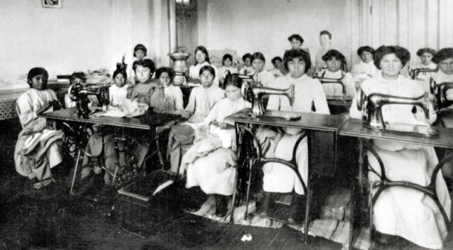 Stewart Indian School sewing class